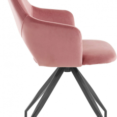 Jídelní židle Trumpet (SADA 2 ks), samet, růžová - 3