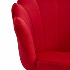 Jídelní židle Tulpe, samet, červená - 6