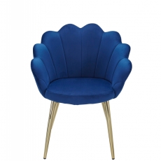 Jídelní židle Tulpe, samet, modrá - 2