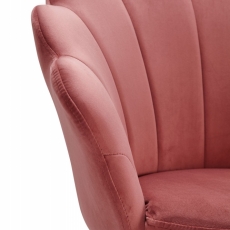Jídelní židle Tulpe, samet, růžová - 5