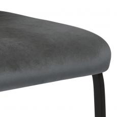 Jídelní židle Ulla (SET 2ks), samet, tmavě šedá - 5