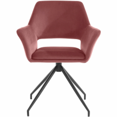 Jídelní židle Vienna (SADA 2 ks), samet, černá / růžová - 2