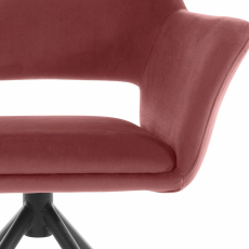 Jídelní židle Vienna (SADA 2 ks), samet, černá / růžová - 6