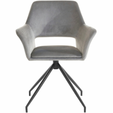 Jídelní židle Vienna (SADA 2 ks), samet, černá / šedá - 2
