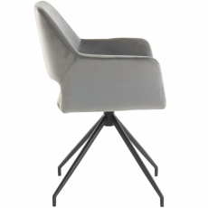 Jídelní židle Vienna (SADA 2 ks), samet, černá / šedá - 3