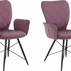 Jídelní židle Viole (SET 2 ks), antracitová / růžová - 1