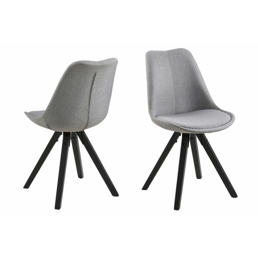 Jídelní židle Wanita (SET 2 ks), tmavě šedá / černá - 1