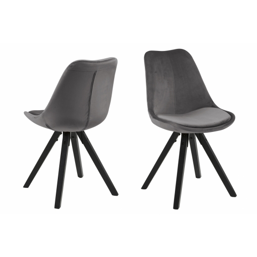 Jídelní židle Wanita (SET 2 ks), tmavě šedá - 1