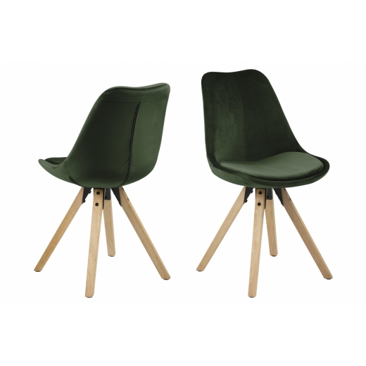 Jídelní židle Wanita (SET 2 ks), tmavě zelená - 1