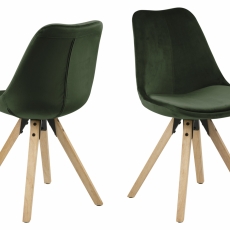 Jídelní židle Wanita (SET 2 ks), tmavě zelená - 1