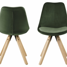 Jídelní židle Wanita (SET 2 ks), tmavě zelená - 2