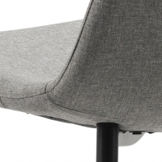 Jídelní židle Wilma (SET 4ks), tkanina, světle šedá/černá - 6