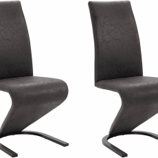 Jídelní židle Zapi (SET 2 ks), antracitová - 1