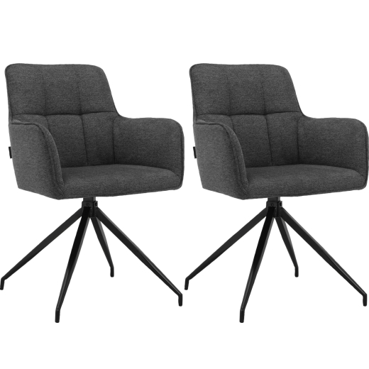 Jídelní židle Zaria (SET 2 ks), textil, tmavě šedá - 1
