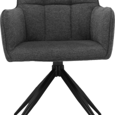 Jídelní židle Zaria (SET 2 ks), textil, tmavě šedá - 2