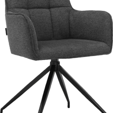 Jídelní židle Zaria (SET 2 ks), textil, tmavě šedá - 4