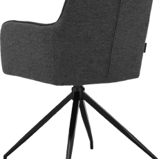 Jídelní židle Zaria (SET 2 ks), textil, tmavě šedá - 6