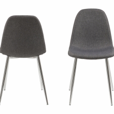 Jídelní židle Zayra (SET 4 ks), chrom / šedá - 2