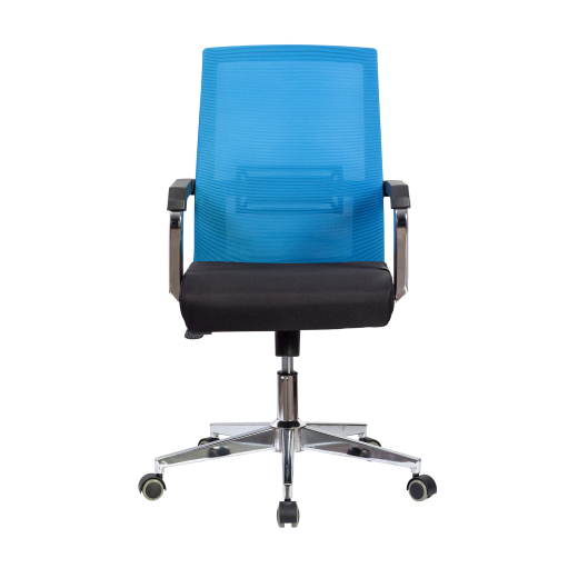 Kancelářká židle Roma, textil, černá / modrá - 1