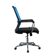 Kancelářká židle Roma, textil, černá / modrá - 4