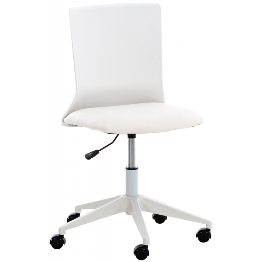 Kancelárska stolička Apolda, syntetická koža, biela - 1