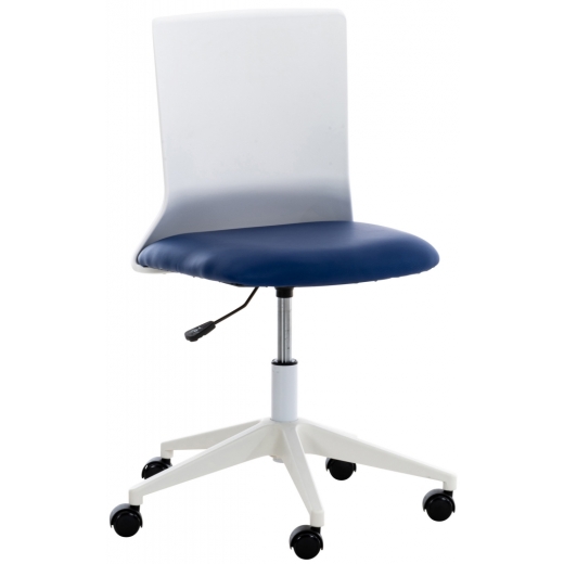 Kancelárska stolička Apolda, syntetická koža, modrá - 1