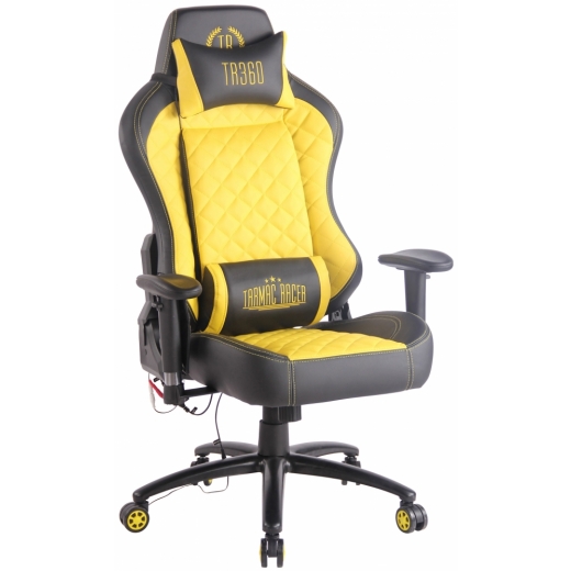 Kancelárska stolička Banny, čierna / žltá - 1