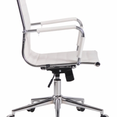 Kancelárska stolička Barton, pravá koža, biela - 3