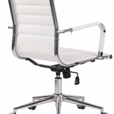 Kancelárska stolička Barton, pravá koža, biela - 4