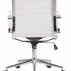 Kancelárska stolička Barton, pravá koža, biela - 5