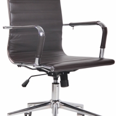Kancelárska stolička Barton, pravá koža, hnedá - 1