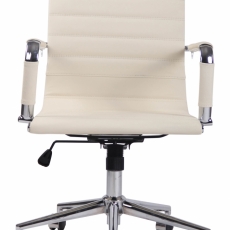 Kancelárska stolička Barton, pravá koža, krémová - 2