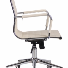 Kancelárska stolička Barton, pravá koža, krémová - 3