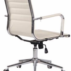 Kancelárska stolička Barton, pravá koža, krémová - 4