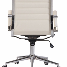 Kancelárska stolička Barton, pravá koža, krémová - 5