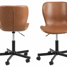 Kancelárska stolička Batilda, syntetická koža, čierna - 3