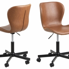Kancelárska stolička Batilda, syntetická koža, čierna - 1