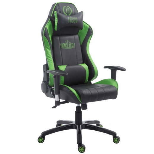 Kancelárska stolička Beregi, čierna / zelená - 1