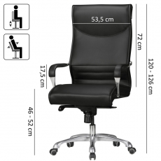 Kancelárska stolička Boss, syntetická koža, čierna - 3