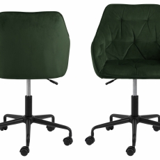 Kancelárska stolička Brooke, zamat, tmavo zelená - 2