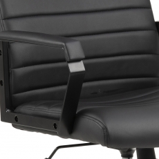 Kancelárska stolička Charles, syntetická koža, čierna - 7