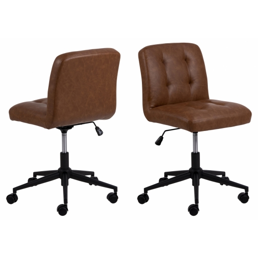 Kancelárska stolička Cosmo I, syntetická koža, hnedá - 1