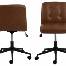 Kancelárska stolička Cosmo I, syntetická koža, hnedá - 2
