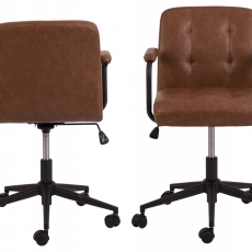 Kancelárska stolička Cosmo II, syntetická koža, hnedá - 2