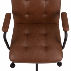 Kancelárska stolička Cosmo II, syntetická koža, hnedá - 4
