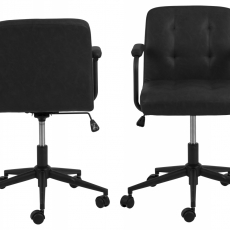 Kancelárska stolička Cosmo, syntetická koža, čierna - 2