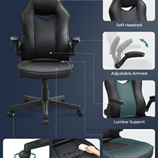 Kancelárska stolička Demise, syntetická koža, čierna - 2