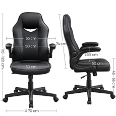 Kancelárska stolička Demise, syntetická koža, čierna - 5