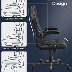 Kancelárska stolička Demise, syntetická koža, čierna - 7