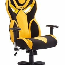 Kancelárska stolička Derek, čierna / žltá - 1